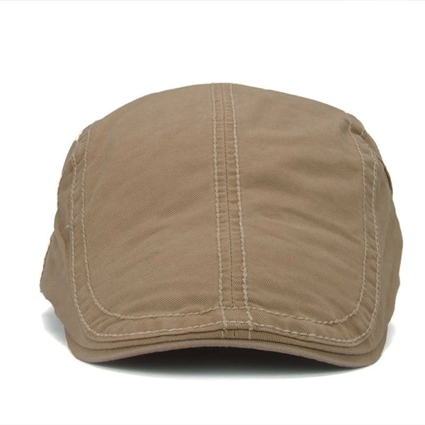 Men's Simple Style Solid Color Flat Eaves Newsboy Cap