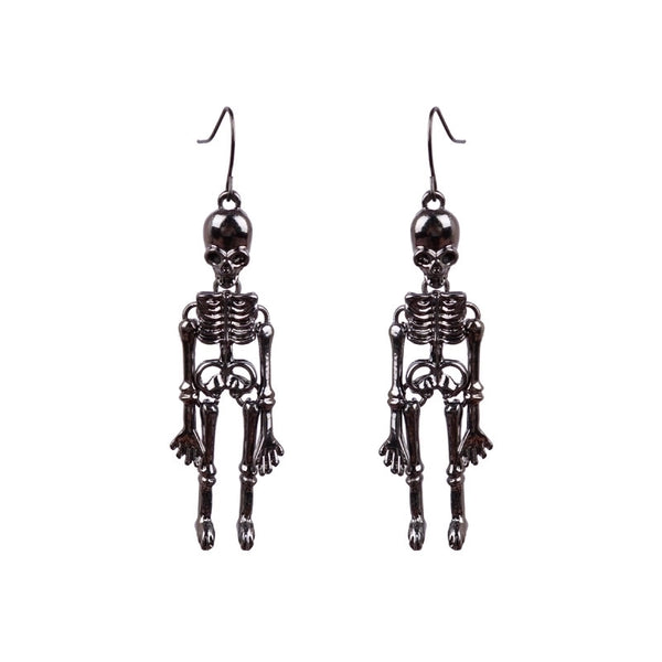 New Halloween Punk Style Skull Pendant Ear Hook Earrings