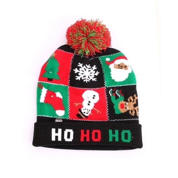 New  Knitted Woolen Colorful Luminous Knitted  Christmas Hat