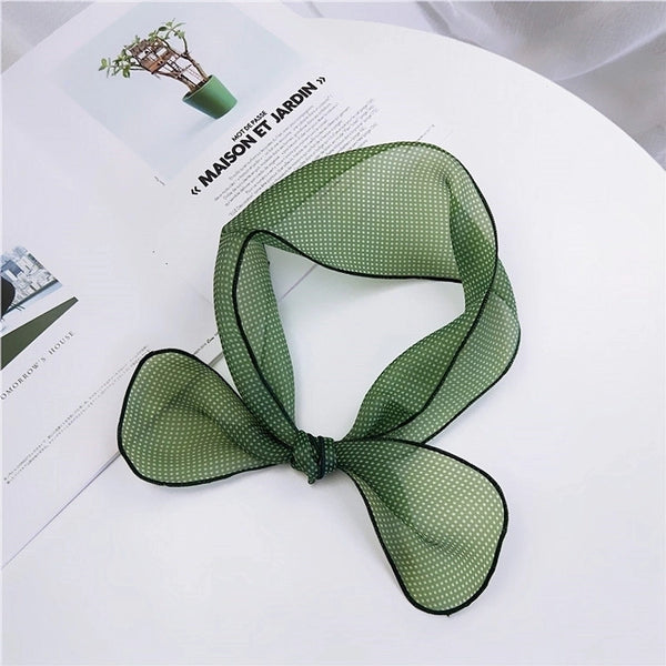 New Small Dot Silk Scarf For Women Spring And Autumn Summer Small Scarf Fashion All-matching Small Silk Scarf Organza Scarf Variety Ribbon