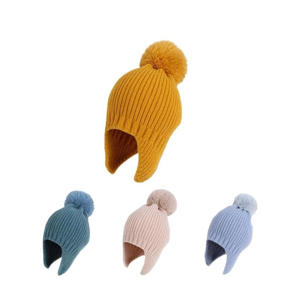 New Winter Children's Hat Warm Lei Feng Hat Winter Knitted Wool Hat Girls Ear Protection Hat Boys