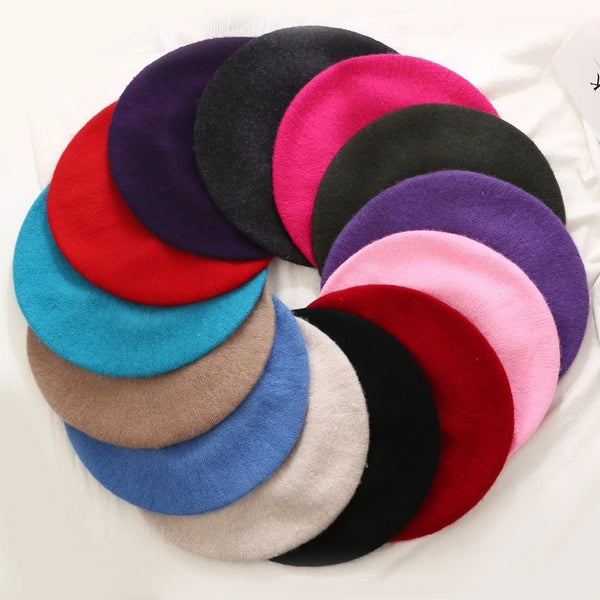 New Women's Hat Autumn And Winter Korean-style  Woolen Beret Pumpkin Hat Painter Hat Fashion Warm Fashion Retro Hat