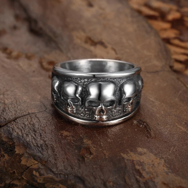 Punk Skull 304 Stainless Steel Polishing Men'S Rings