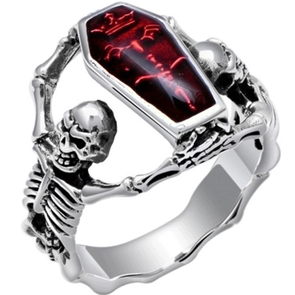 Retro Punk Skeleton Alloy Plating Men's Rings