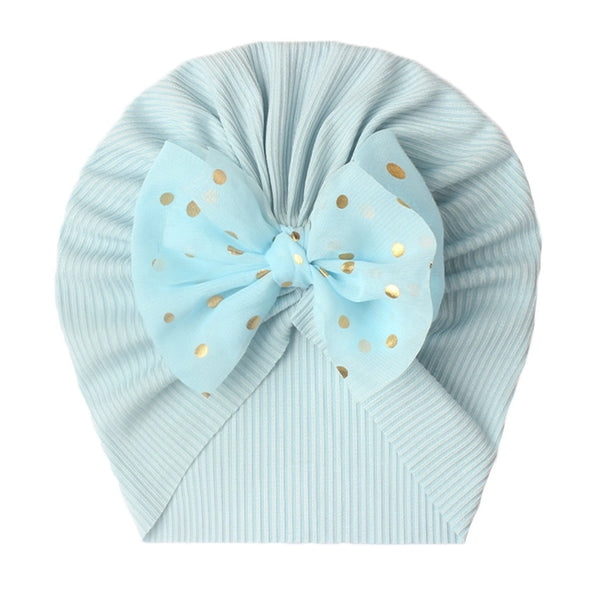 Seasonal New Thread Baby Headwear Children's Bow Turtleneck Hat Baby Indian Hat