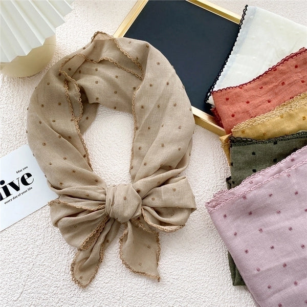 Semicircle Cotton And Linen Triangle Scarf Silk Scarf Korean Fashion Wild Scarf Headscarf Decorative Scarf