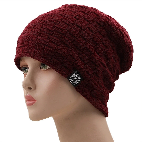 Simple Fashion Solid Color Knitted Thick Woolen Hats Wholesale