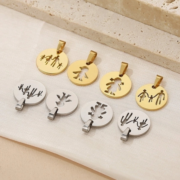 Simple Style Cartoon Character Titanium Steel Plating 18k Gold Plated Charms Jewelry Accessories