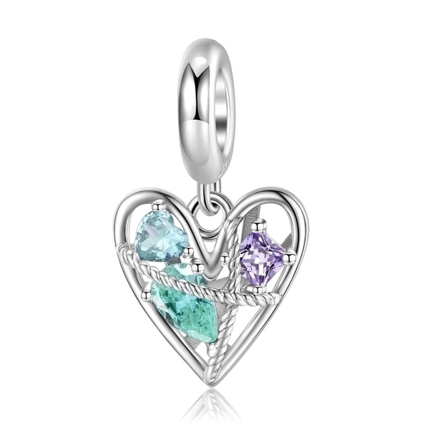 Simple Style Heart Shape Sterling Silver Inlay Zircon Jewelry Accessories