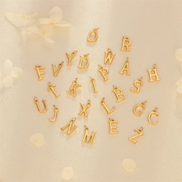 Minimalist Letter Copper Plating 18k Gold Plated Charms