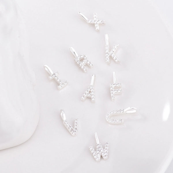 Simple Style Letter Sterling Silver Plating Inlay Zircon Charms Jewelry Accessories