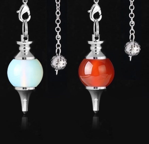 Simple Style Round Natural Stone Crystal Polishing Unisex Spirit Pendulum