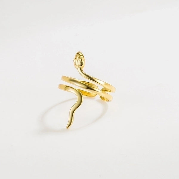 Minimalist Snake Sterling Silver Plating Open Ring