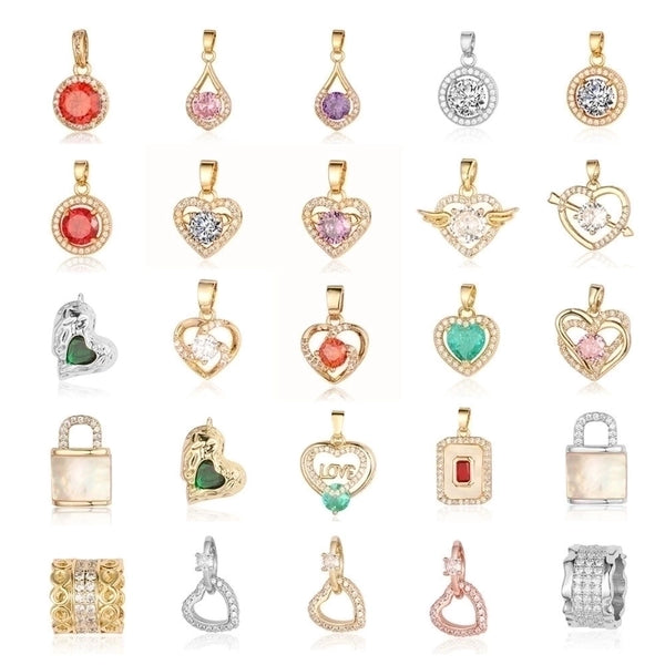 Simple Style Water Droplets Heart Shape Zircon Copper Wholesale Charms Jewelry Accessories