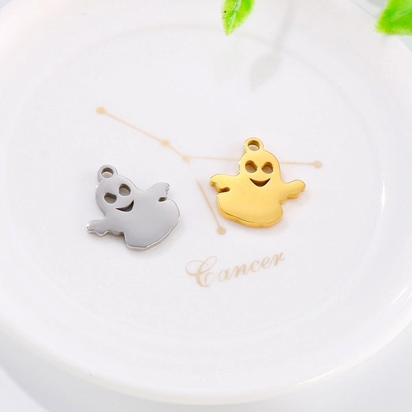 Stainless Steel 18K Gold Plated Ghost Pendant