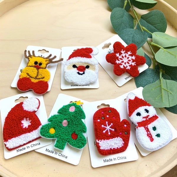 Sweet Christmas Tree Snowman Cloth Kid's Brooches