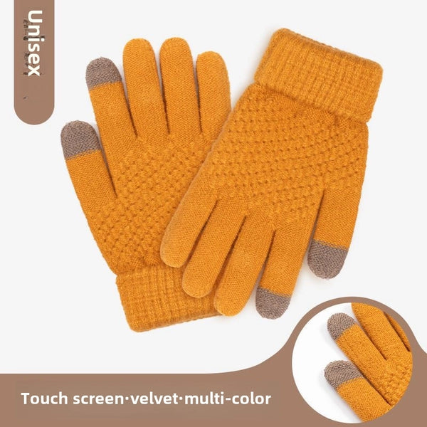 Touch Screen Gloves Men And Women Winter Cute Student Riding Warm Cold-proof Thickened Winter Cotton Velvet Gloves  Hot