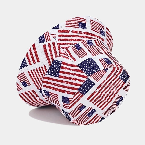 Unisex Basic American Flag Printing Big Eaves Bucket Hat