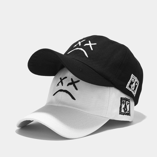 Unisex Basic  Face Embroidery Curved Eaves Baseball Cap