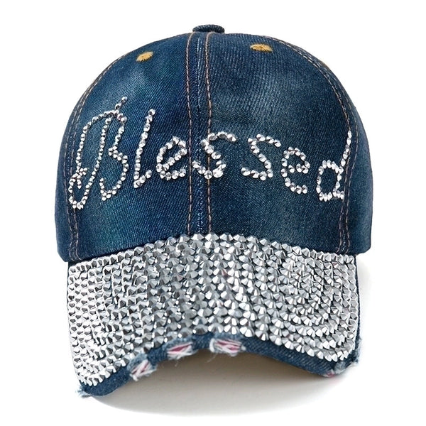 Unisex Basic Letter Rhinestone Curved Eaves Baseball Cap