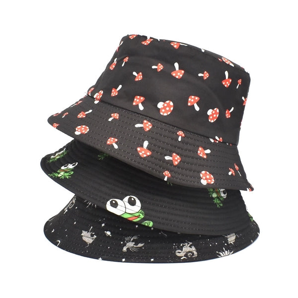 Unisex Basic Mushroom Flat Eaves Bucket Hat