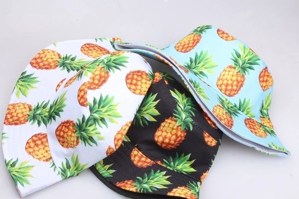 Unisex Basic Pineapple Flat Eaves Bucket Hat