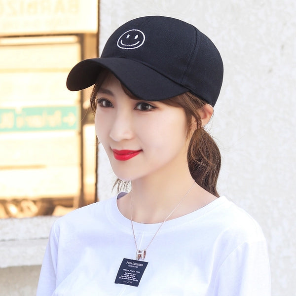 Unisex Basic Simple Style Smile Face Curved Eaves Baseball Cap