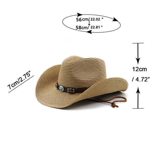 Unisex Basic Solid Color Patchwork Crimping Straw Hat