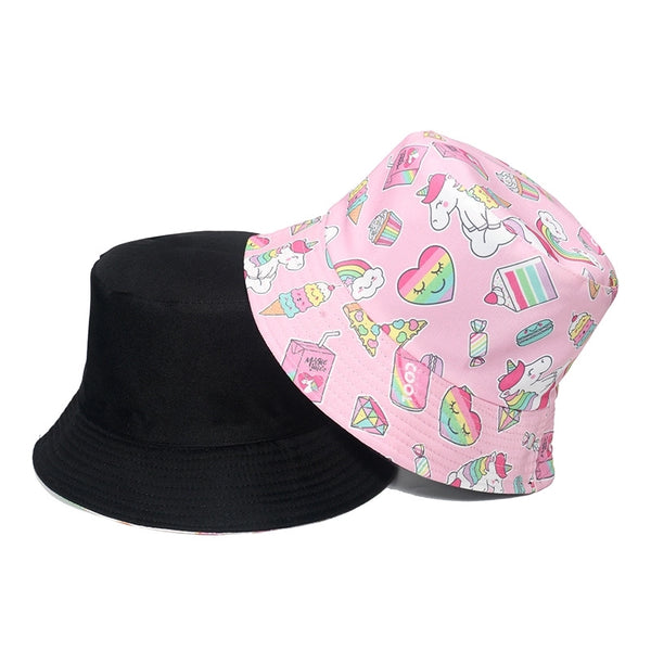 Unisex Cartoon Style Cute Sweet Cartoon Big Eaves Bucket Hat