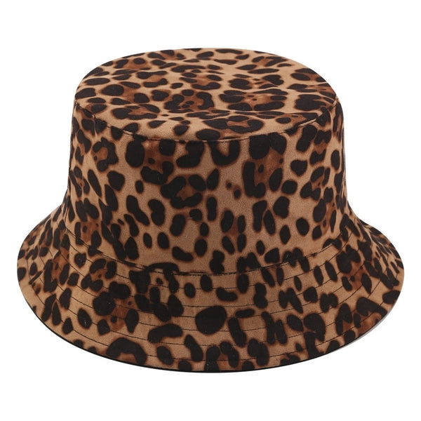 Unisex Casual Simple Style Leopard Wide Eaves Bucket Hat