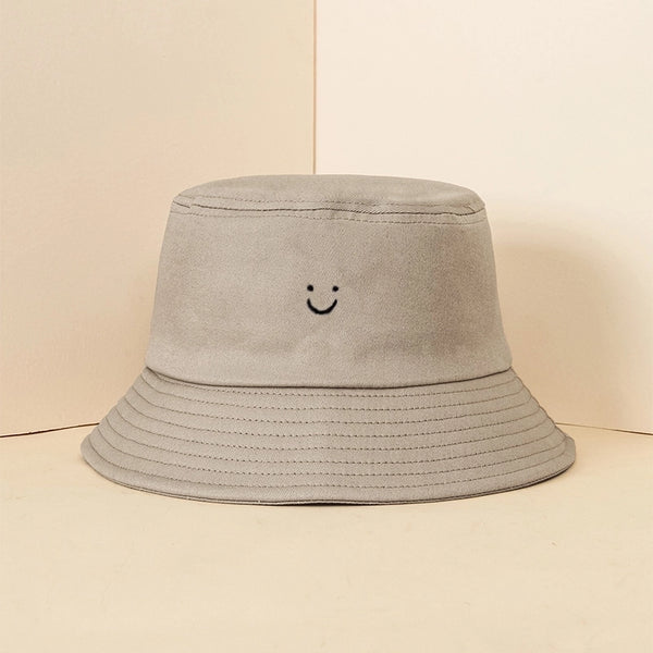 Unisex Casual Simple Style Smile Face Printing Wide Eaves Bucket Hat