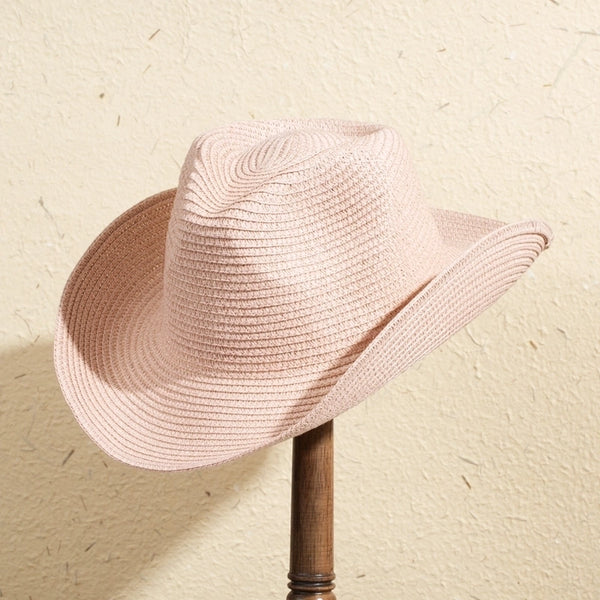 Unisex Casual Solid Color Wide Eaves Straw Hat