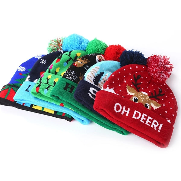 Unisex Classic Style Deer Pom Poms Eaveless Wool Cap