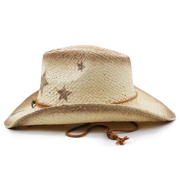 Unisex Cowboy Style Star Crimping Straw Hat