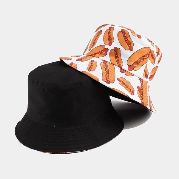 Unisex Exaggerated Novelty Colorful Hamburger Printing Bucket Hat