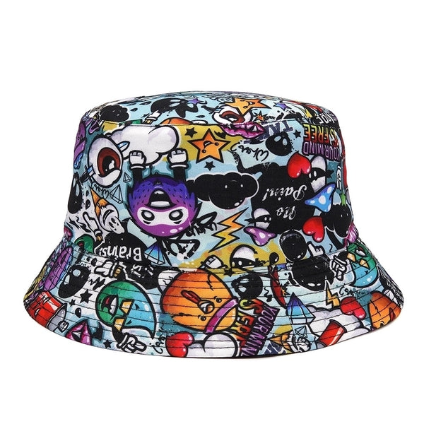 Unisex Fashion Cartoon Wide Eaves Bucket Hat