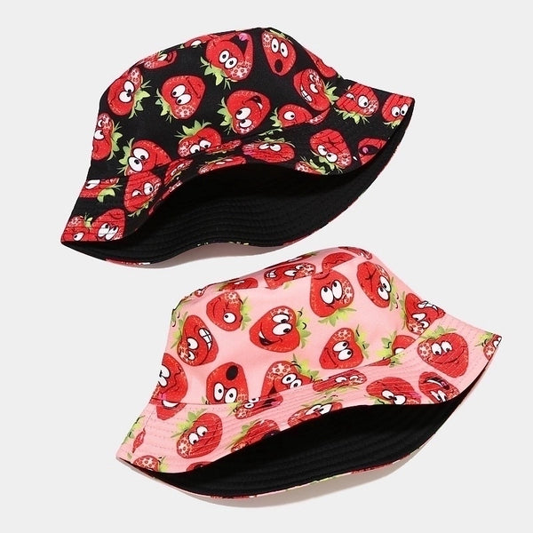 Unisex Fashion Fruit Printing Wide Eaves Bucket Hat