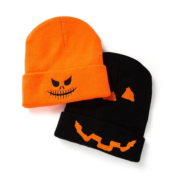 Unisex Fashion Pumpkin Grimace Embroidery Crimping Wool Cap