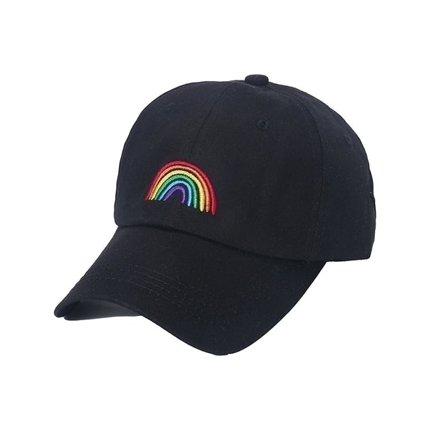 Unisex Fashion Rainbow Embroidery Flat Eaves Baseball Cap