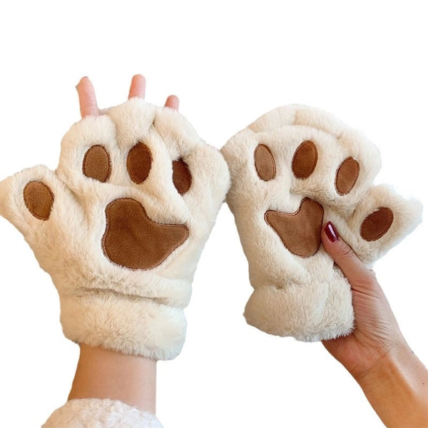 Unisex Hip-Hop Exaggerated Streetwear Paw Print Gloves