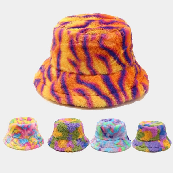 Unisex Modern Style Color Block Big Eaves Bucket Hat