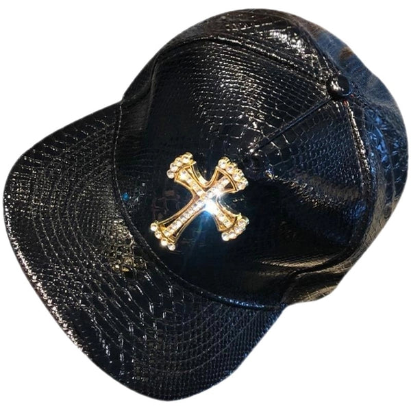 Unisex Punk Cross Dollar Skull Rhinestone Baseball Cap