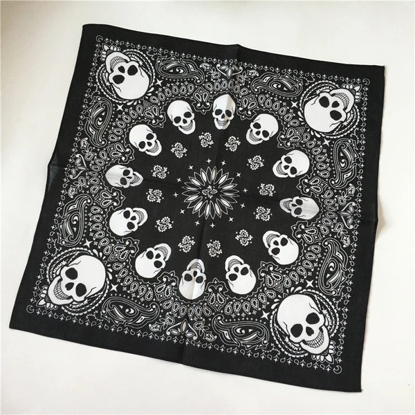 Unisex Punk Skull Cotton Printing Kerchief