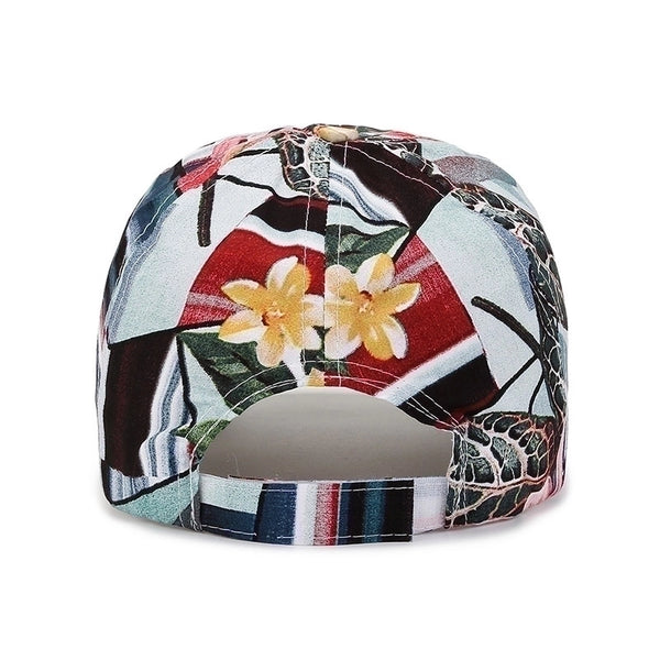 Unisex Romantic Flower Printing Curved Eaves Baseball Cap