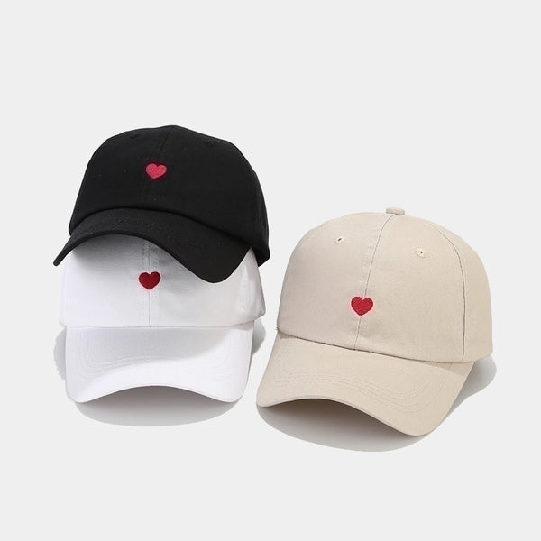 Unisex Simple Style Heart Shape Embroidery Baseball Cap