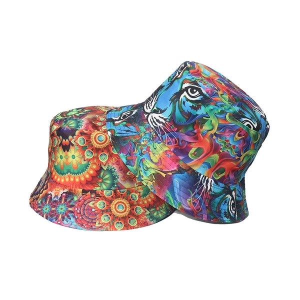 Unisex Simple Style Skull Sewing Flat Eaves Bucket Hat