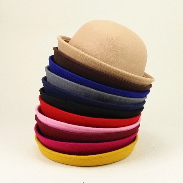 Unisex Simple Style Solid Color Eaveless Fedora Hat