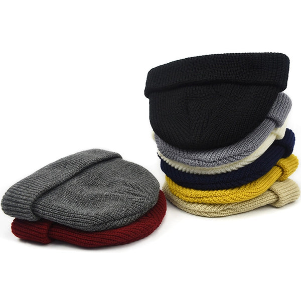 Unisex Simple Style Solid Color Eaveless Wool Cap