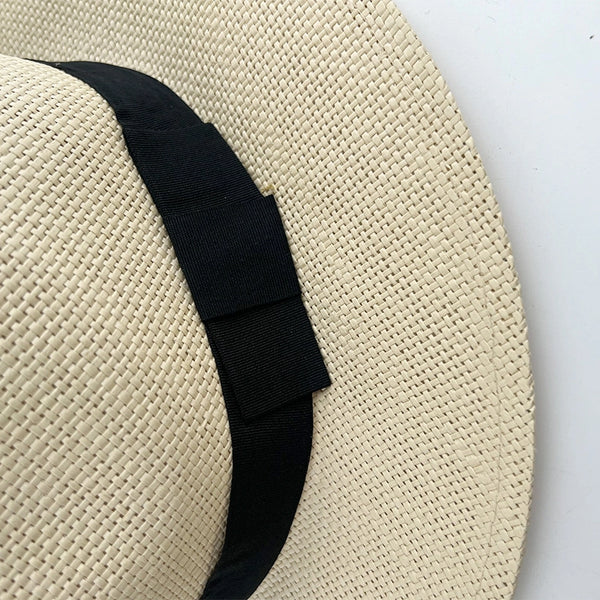 Unisex Simple Style Solid Color Wide Eaves Straw Hat