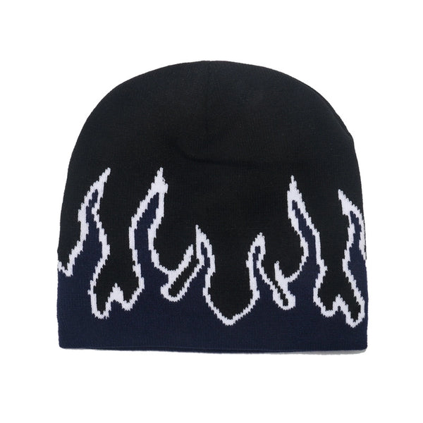 Unisex Streetwear Flame Eaveless Wool Cap